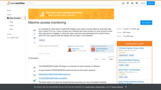 Maximo access monitoring - Stack Overflow