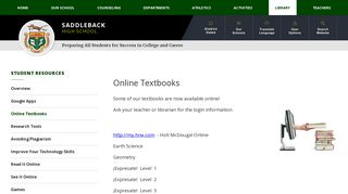 Student Resources / Online Textbooks