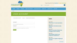 User account | MCOP Portal