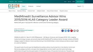 MedMined® Surveillance Advisor Wins 2015/2016 KLAS Category ...