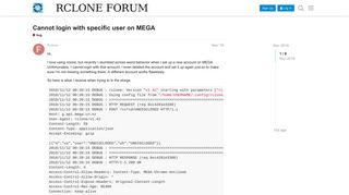 Cannot login with specific user on MEGA - bug - rclone forum