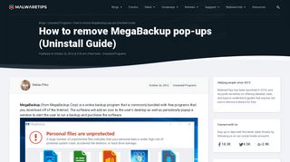 How to remove MegaBackup pop-ups (Uninstall Guide) - MalwareTips
