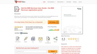 Fillable Online MIB Services User Guide - the MIB Services ...