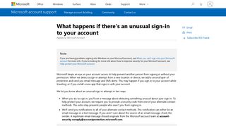 What happens if there's an unusual sign-in to your account