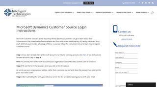 Microsoft Dynamics Customer Source Login Instructions | Intelligent ...