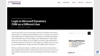 Login to Microsoft Dynamics CRM as a Different User - Professional ...