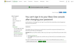 Can't Sign in to Console After Changing Password | Xbox One