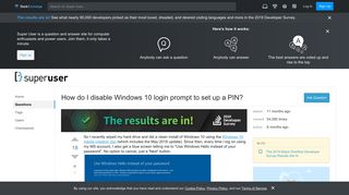 How do I disable Windows 10 login prompt to set up a PIN? - Super User