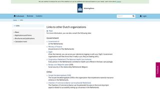 Links to other Dutch organizations - Belastingdienst