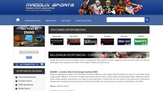 Millennium sportsbook: Betmill Free 1/2 Point on all Bets
