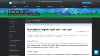 Troubleshooting bad login error message | Minecraft | Knowledgebase ...