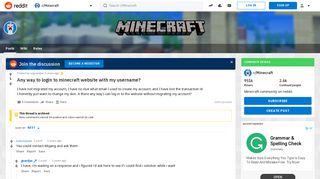 Any way to login to minecraft website with my username ...
