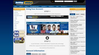 Using Your Account - Betting World
