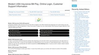 Modern USA Insurance Bill Pay, Online Login, Customer Support ...