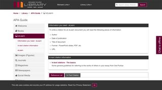 eLearn - APA Guide - Library at Mohawk College Library