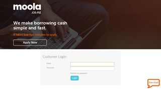 Moola | Login to see your loan status or check your account.