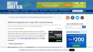 Motif Investing Review: $150 New Account Bonus - Hustler Money Blog