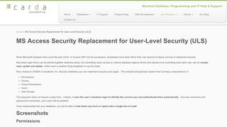 MS Access Security Replacement for User-Level Security (ULS ...