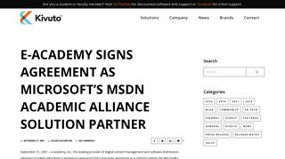 e-academy Signs Agreement as Microsoft's MSDN Academic Alliance ...