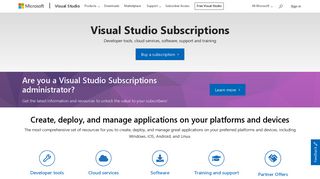 Visual Studio Subscriptions - Visual Studio