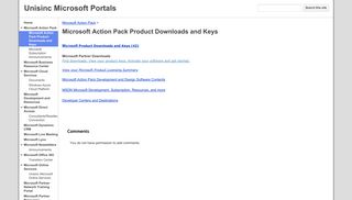 Microsoft Action Pack Product Downloads and Keys - Unisinc ...