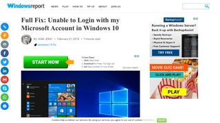 Full Fix: Unable to Login with my Microsoft Account in Windows 10