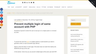 Prevent multiple login of same account with PHP - Makitweb