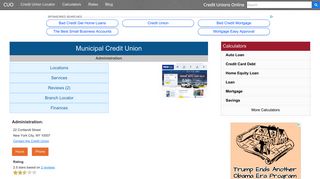 Municipal Credit Union - NYC, NY - Credit Unions Online