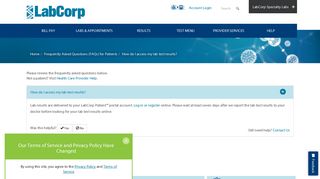 How do I access my lab test results? | LabCorp