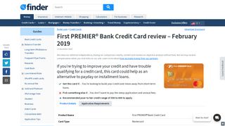 First Premier credit card review | finder.com