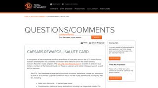 Total Rewards - SALUTE Card - FAQ - Service