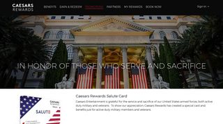 Caesars Rewards® Salute Card - Military Discounts