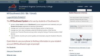 MySouthwest SIS - Bb - Gmail - Southwest Virginia Community College