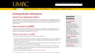 UMBC: Check Your Application Status