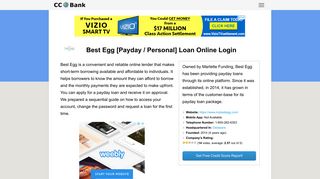 Best Egg [Payday / Personal] Loan Online Login - CC Bank