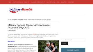 Military Spouse Career Advancement Accounts (MyCAA)
