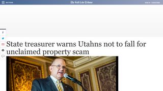 State treasurer warns Utahns not to fall for unclaimed property scam ...