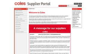 Coles Supplier Portal
