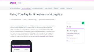 Using the YourPay app for timesheets and payslips - MYOB Essentials ...