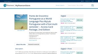 Ponto de Encontro: Portuguese as a World Language Plus MyLab ...