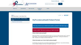 MyProvidenceHealth - Online Patient Portal | Providence Hospital ...
