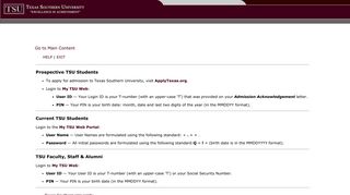 My TSU Web - Texas Southern University