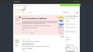 Can't load portfolio from NABtrade - Get Satisfaction