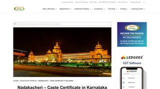 Nadakacheri - Caste Certificate in Karnataka - IndiaFilings