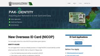 New Overseas ID (NICOP) | Pak-Identity