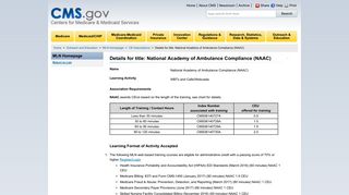 National Academy of Ambulance Compliance (NAAC) - Centers for ...