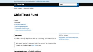 Child Trust Fund - GOV.UK