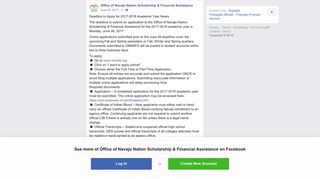 Office of Navajo Nation Scholarship & Financial Assistance - Facebook