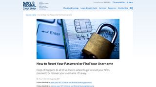 How to Reset Your Password or Find Your Username | Navy Federal ...