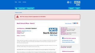 Bank Clerical Officer - Band 2 - NHS Jobs